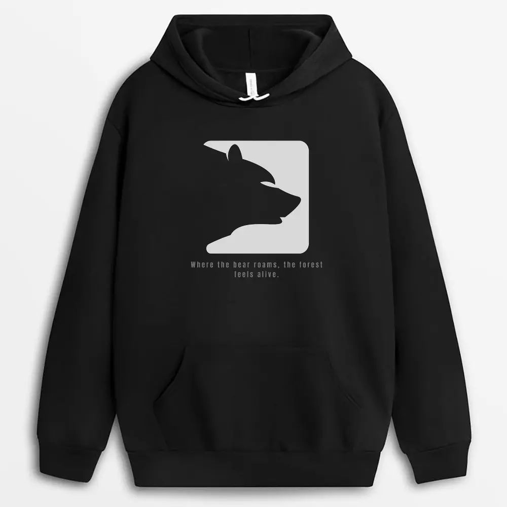 Where The Bear Roams The Forest Feels Alive Redxtee Hoodie - Black